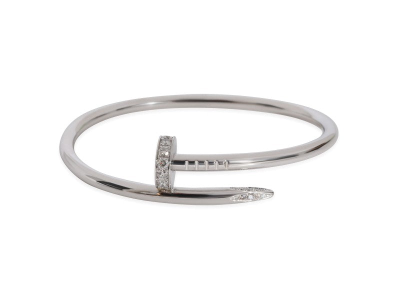 Cartier Juste Un Clou Diamond Bracelet In 18k White Gold 0.58 CTW