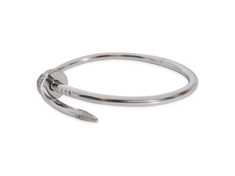 Cartier Juste Un Clou Diamond Bracelet In 18k White Gold 0.58 CTW