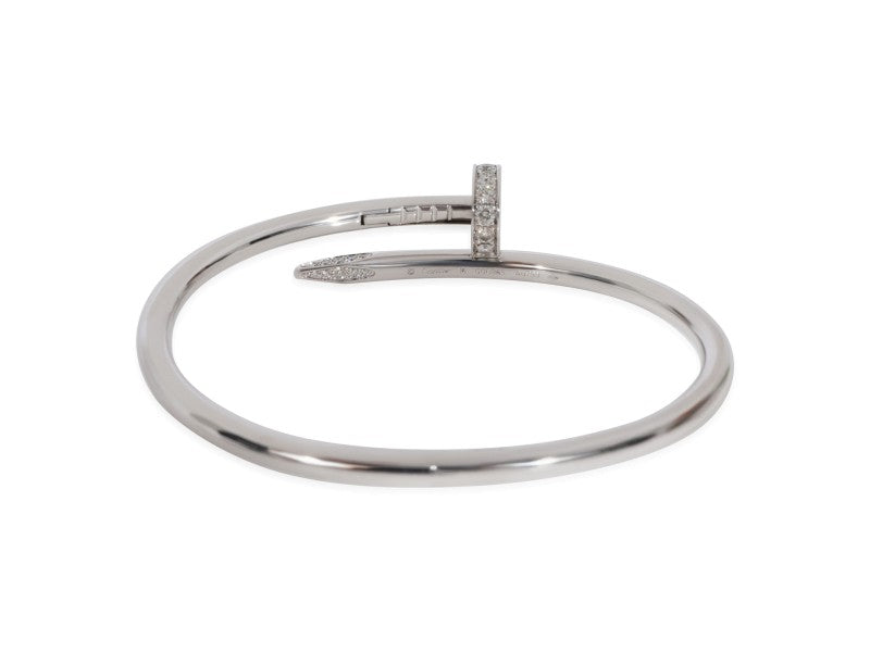 Cartier Juste Un Clou Diamond Bracelet In 18k White Gold 0.58 CTW