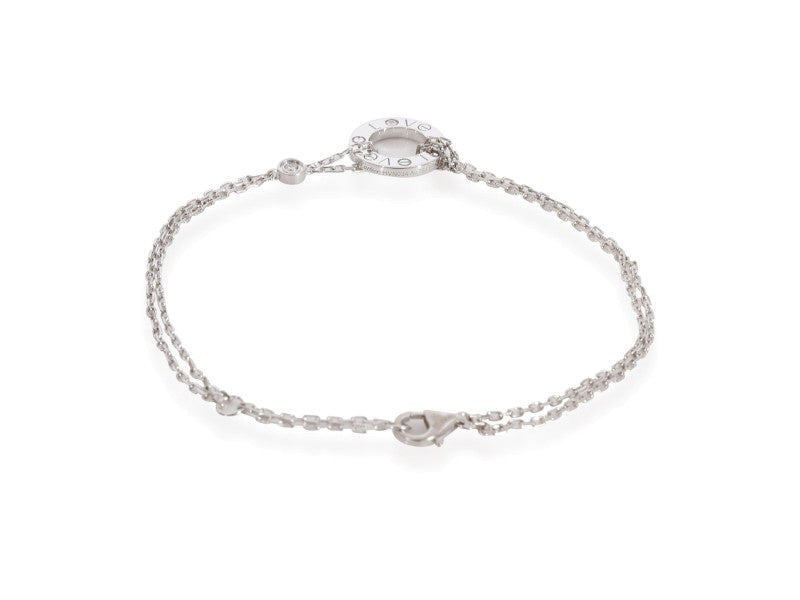 Cartier Love Diamond Chain Bracelet In 18K White Gold