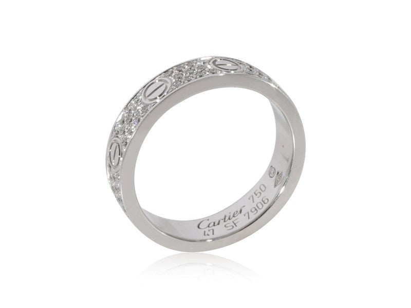 Cartier Love Diamond Pave Band In 18k White Gold