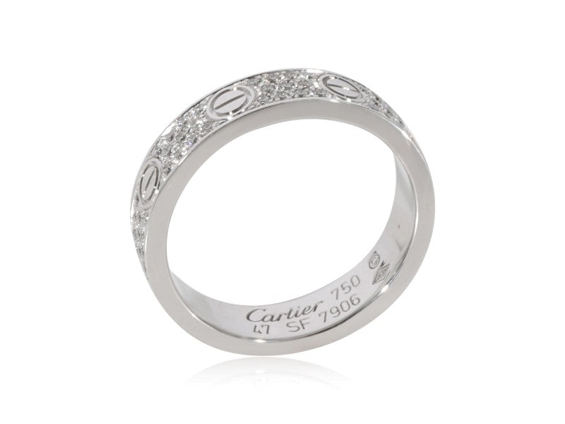 Cartier Love Diamond Pave Band In 18k White Gold