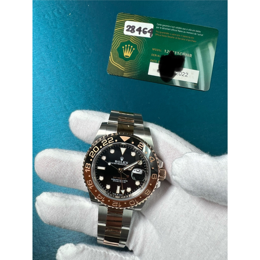 New Rolex GMT II Root Beer Two Tone Oyster Ref # 126715CHNR