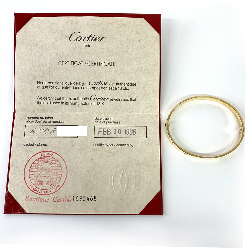 Cartier Love Size 18