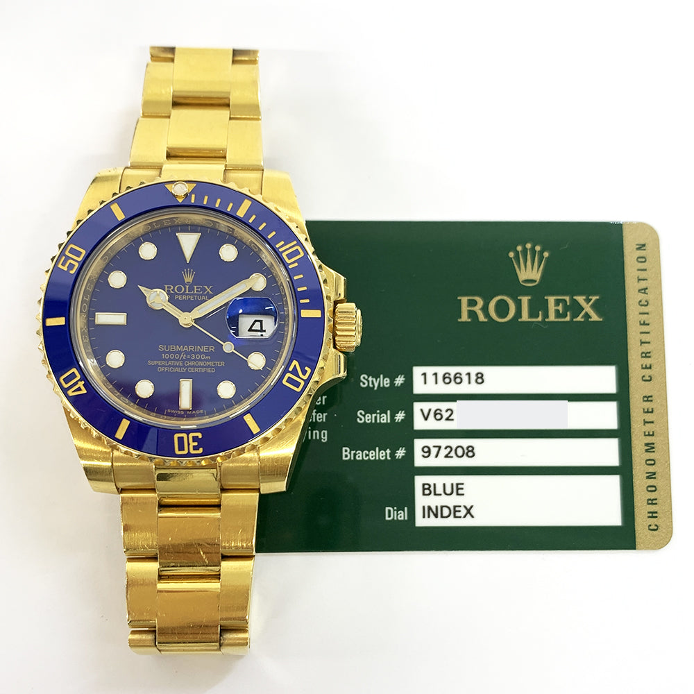 Rolex Submariner Date Blue Dial 116618LB