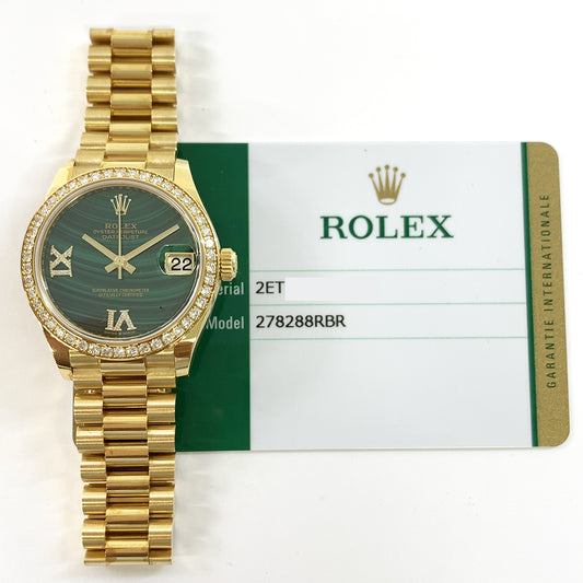 Rolex Datejust 31mm Malachite Roman Dial 278288RBR