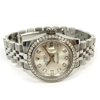 Rolex Lady-Datejust Silver Diamond Dial 179384