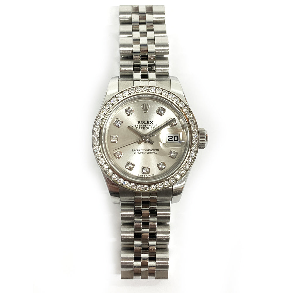 Rolex Lady-Datejust Silver Diamond Dial 179384