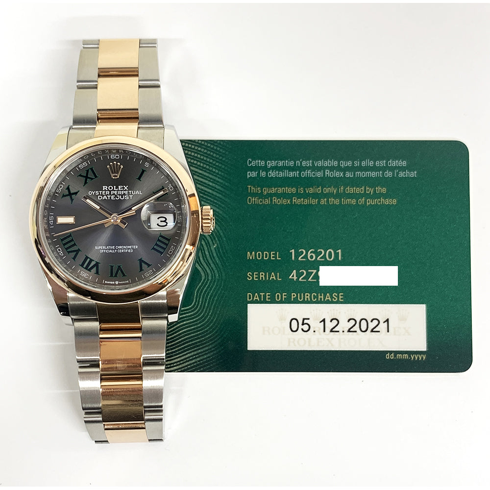 Rolex Datejust 36mme Wimbledon Dial 126201