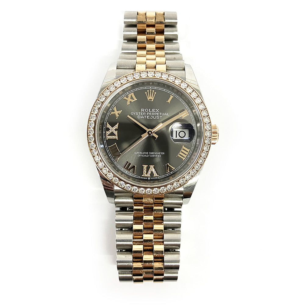 Rolex Datejust 36mm Slate "VI & IX" Diamond Dial 126281RBR