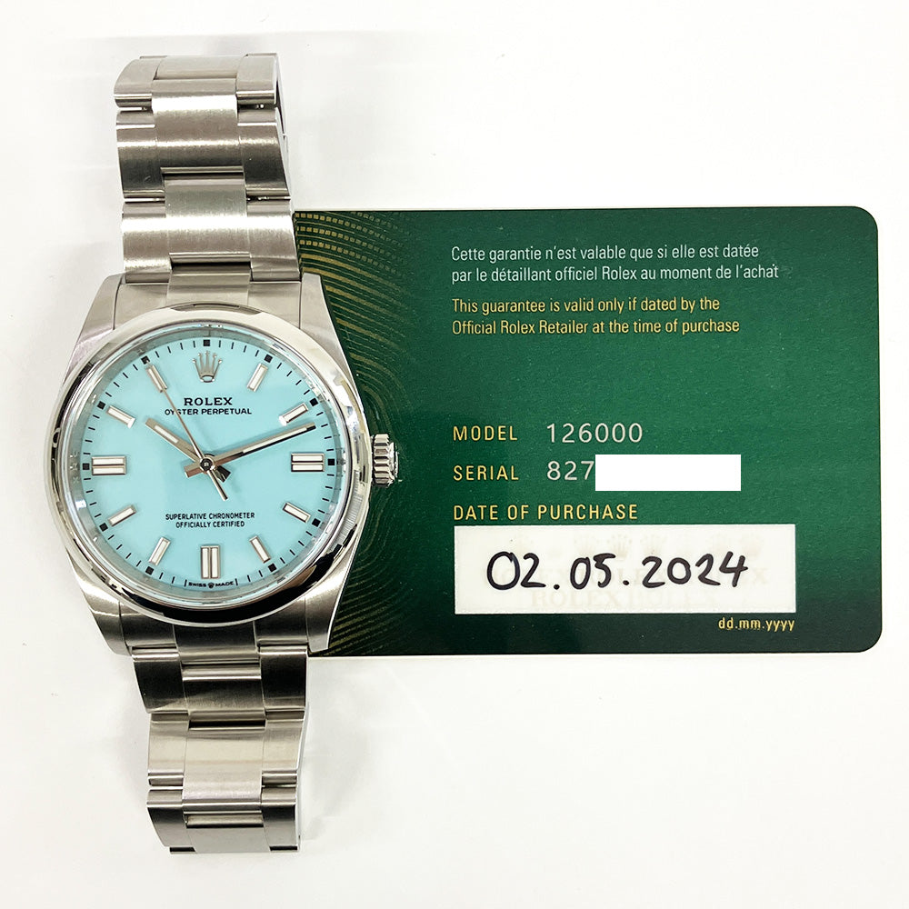 Rolex Oyster Perpetual 36mm Turquoise Dial 126000