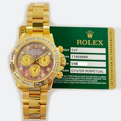 Rolex Daytona Yellow Gold Mother of Pearl Diamond Dial 116568BR