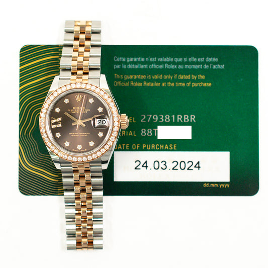 Rolex Datejust 28mm Chocolate Star Diamond 279381RBR (2024)