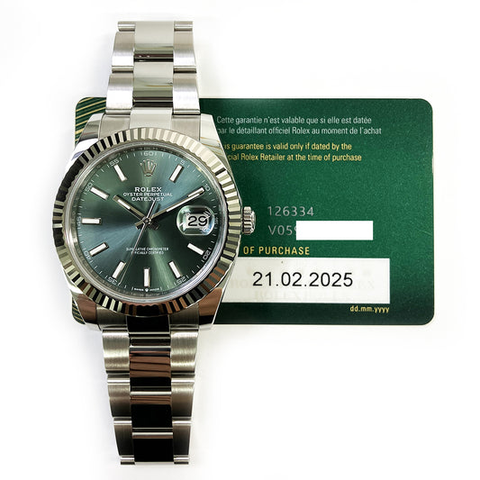 Rolex Datejust 41mm Mint Green Dial Oyster 126334 (2025)
