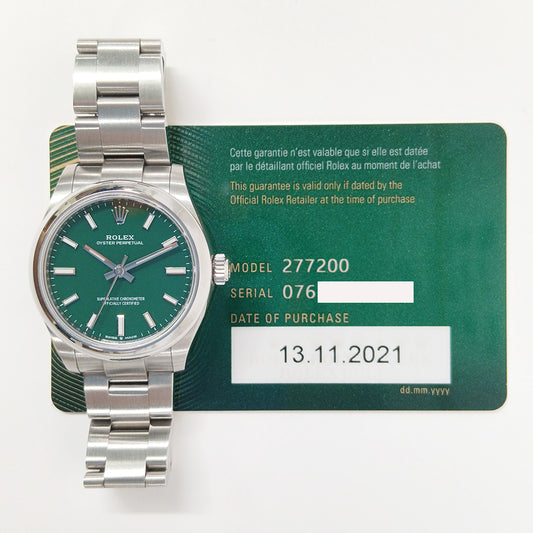 Rolex Oyster Perpetual 31mm Green Dial 277200 (2021)
