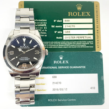 Rolex Explorer Black Dial 214270