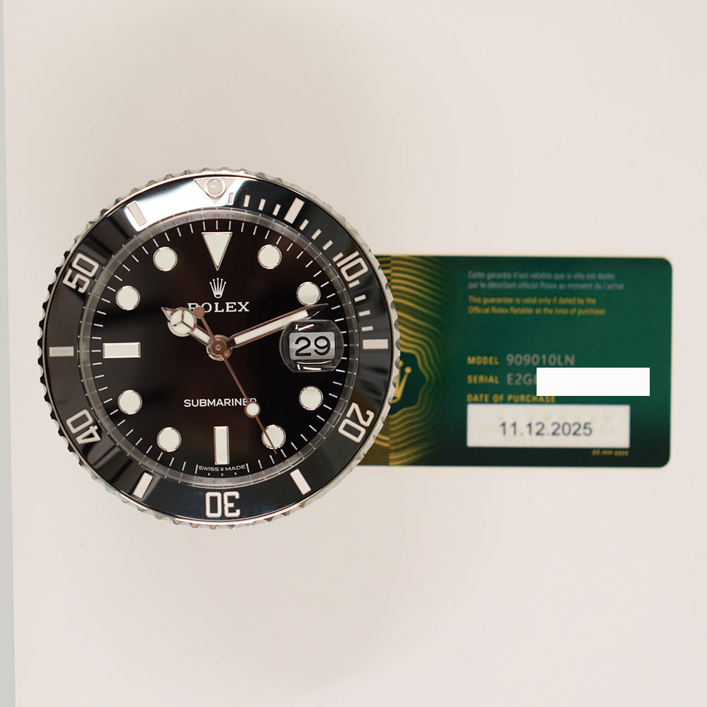 Rolex Submariner Date Desk Clock 80mm Black Dial 909010LN (2025)
