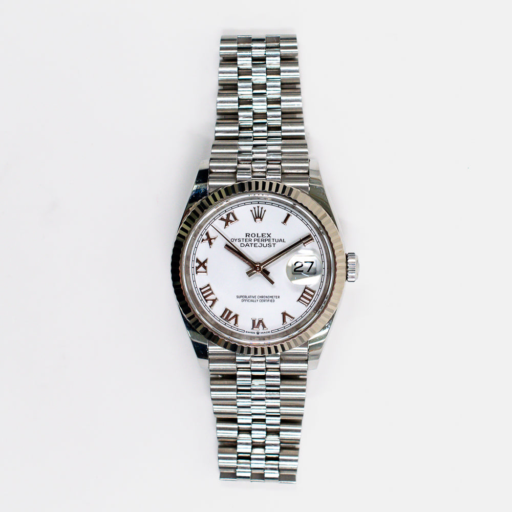 Rolex Datejust 36mm White Roman Dial 126234 (2019)