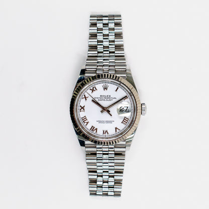 Rolex Datejust 36mm White Roman Dial 126234 (2019)