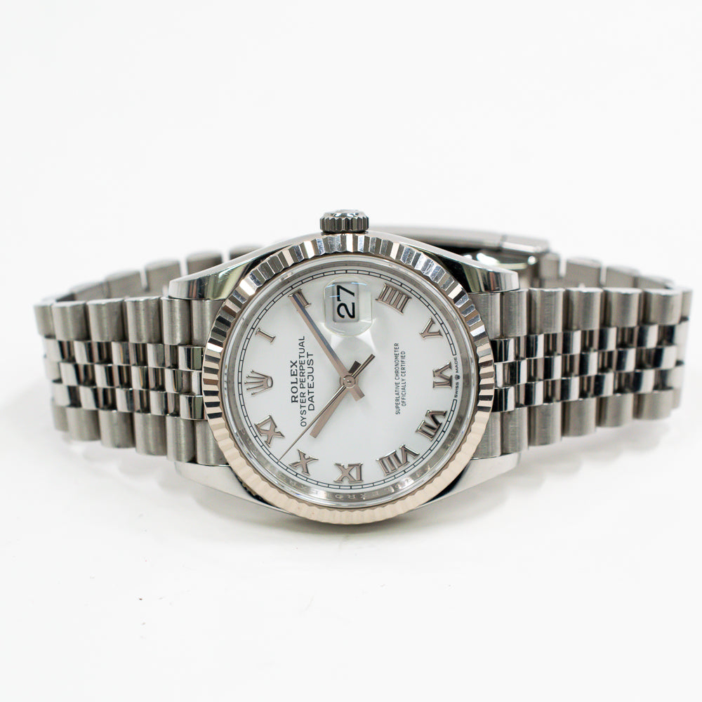 Rolex Datejust 36mm White Roman Dial 126234 (2019)