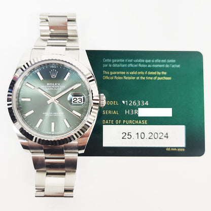 Rolex Datejust 41mm Green Dial Oyster 126334