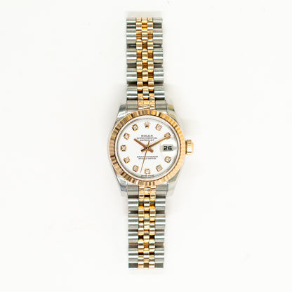 Rolex Datejust 26mm White Diamond Dial 179171G (2011)