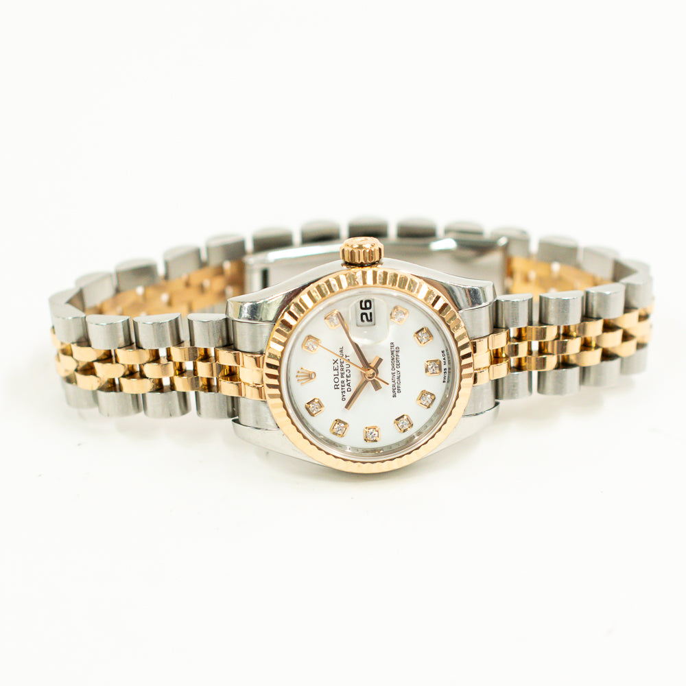 Rolex Datejust 26mm White Diamond Dial 179171G (2011)