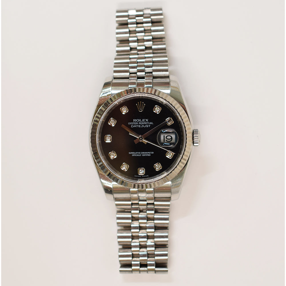 Rolex Datejust 36mm Black Diamond Dial  116234G