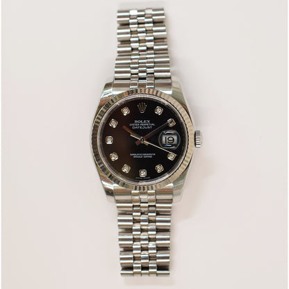 Rolex Datejust 36mm Black Diamond Dial  116234G