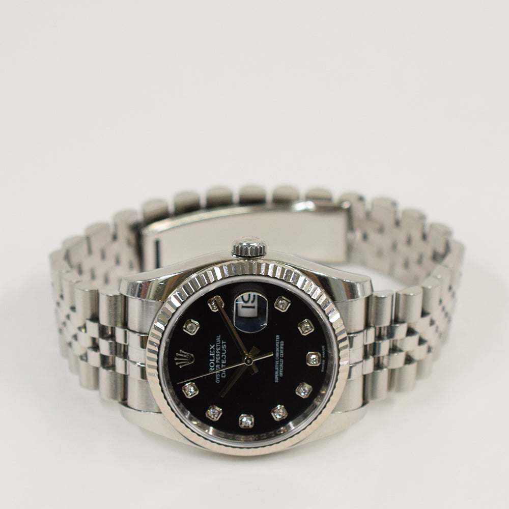 Rolex Datejust 36mm Black Diamond Dial  116234G