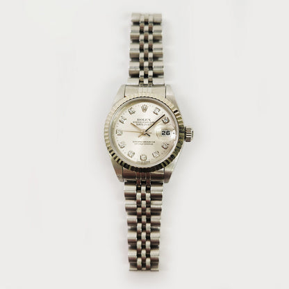 Rolex Lady-Datejust  Silver Diamond Dial 69174