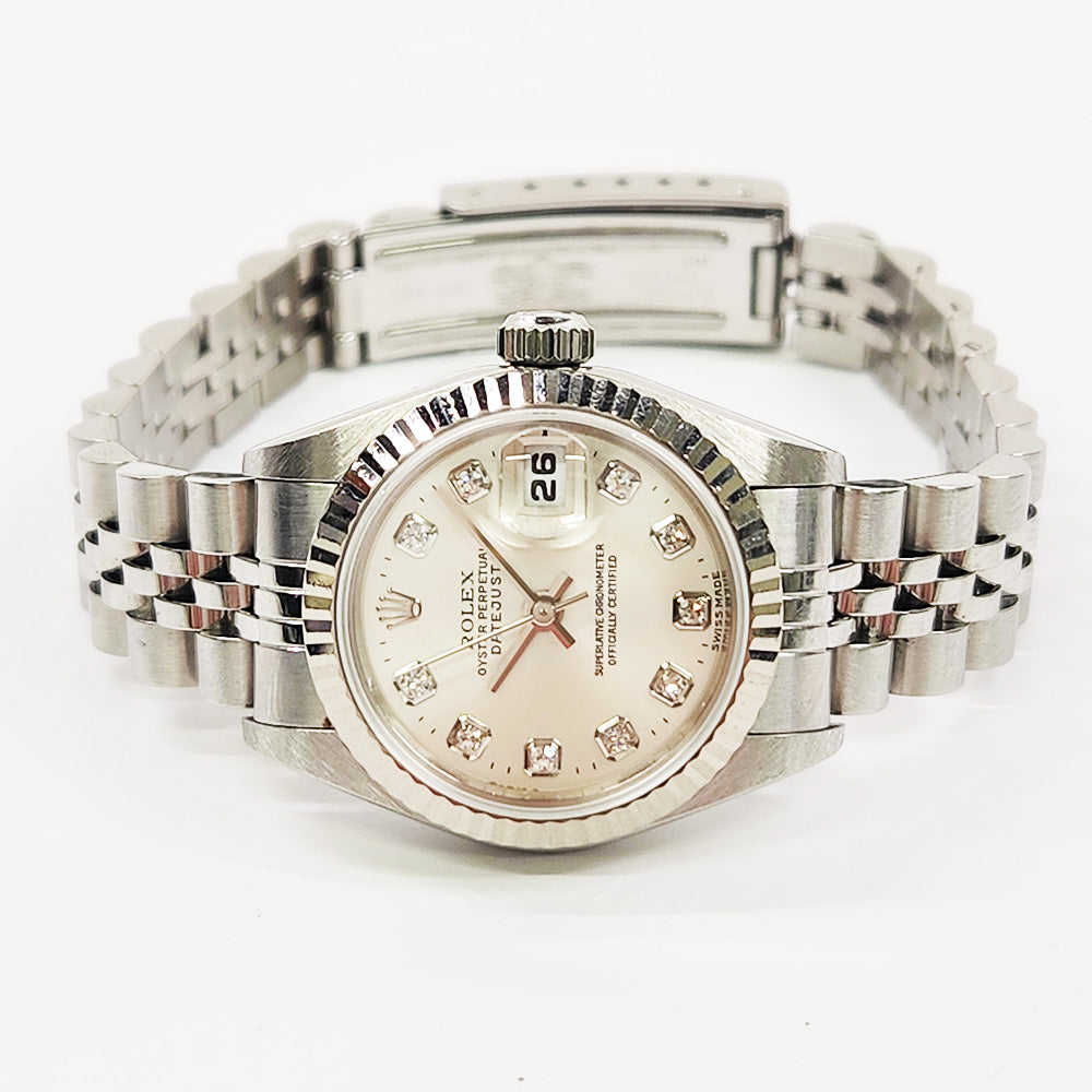 Rolex Lady-Datejust  Silver Diamond Dial 69174