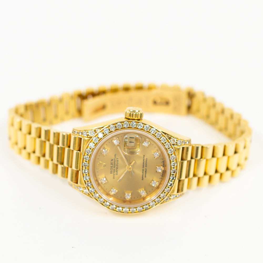 Rolex Datejust 26mm Champagne Diamond Dial 69158G