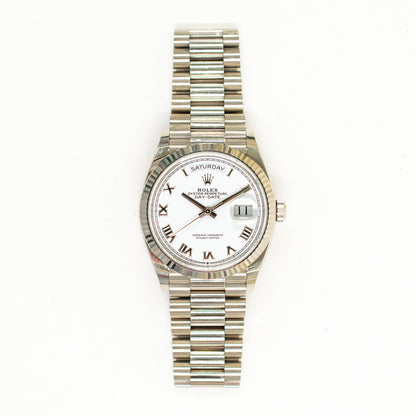 Rolex Day-Date 36mm White Roman Dial 128239A (2021)