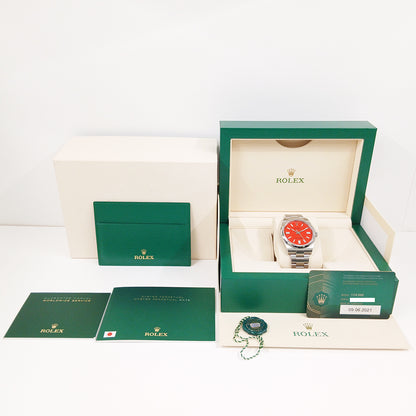 Rolex Oyster Perpetual 41mm Coral Red Dial 124300 (2021)