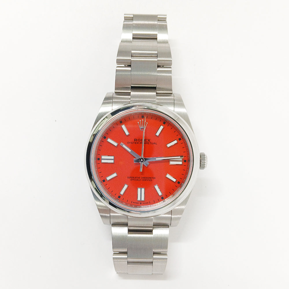 Rolex Oyster Perpetual 41mm Coral Red Dial 124300 (2021)