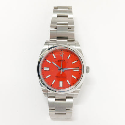 Rolex Oyster Perpetual 41mm Coral Red Dial 124300 (2021)