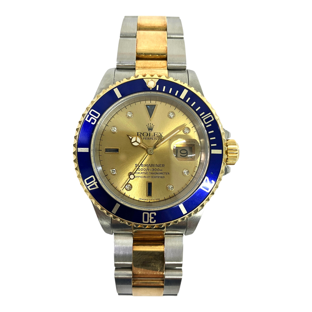 Rolex Submariber Date 40mm Champagne Diamond Dial 16613SG (1992)