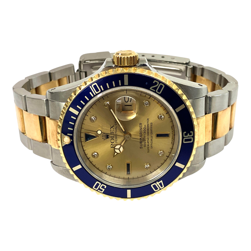 Rolex Submariber Date 40mm Champagne Diamond Dial 16613SG (1992)