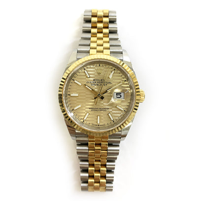 Rolex Datejust 36mm Champagne Fluted Dial 126233