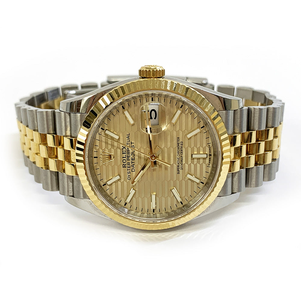 Rolex Datejust 36mm Champagne Fluted Dial 126233