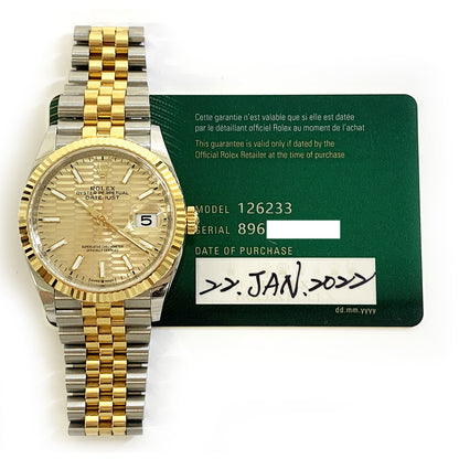 Rolex Datejust 36mm Champagne Fluted Dial 126233