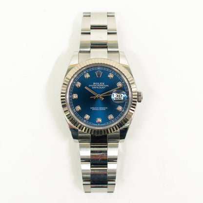 Rolex Datejust 41mm Blue Diamond Dial 126334G (2019)
