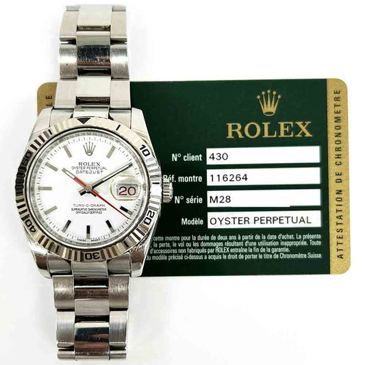 Rolex Datejust Turn-O-Graph White Dial 116264