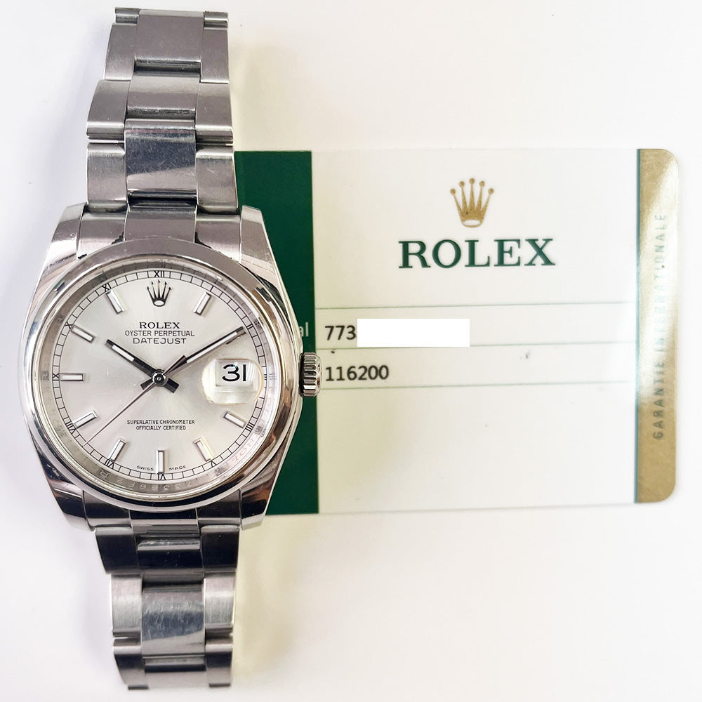 Rolex Datejust 36mm Silver Dial 116200