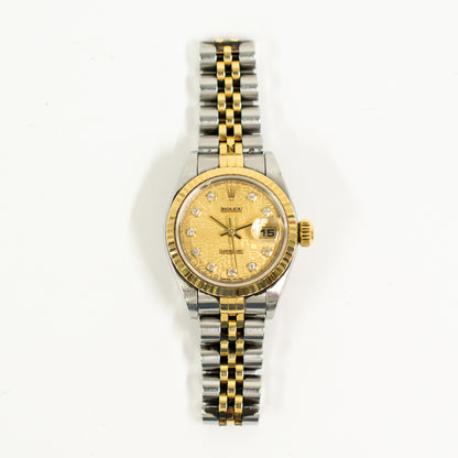 Rolex Lady Datejust 26mm Champagne Jubilee Diamond Dial 79173G (2002)