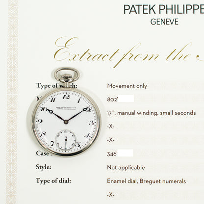 Patek Philippe Pocket Watch Circa 1936 (1936)