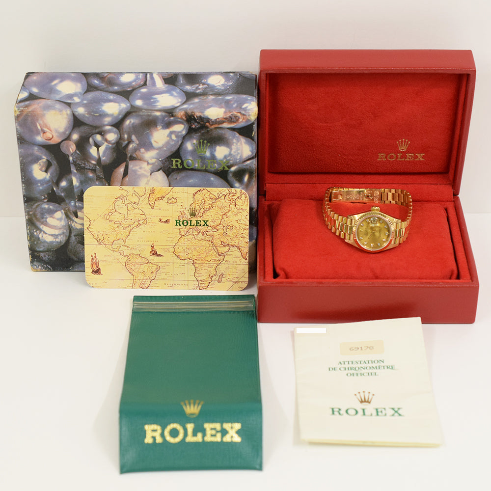 Rolex Datejust 26mm Champagne Diamond  Dial 69178G (1992)