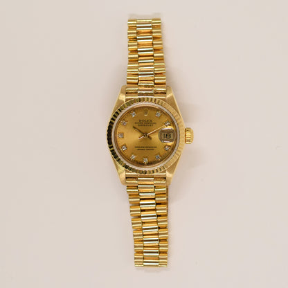 Rolex Datejust 26mm Champagne Diamond  Dial 69178G (1992)