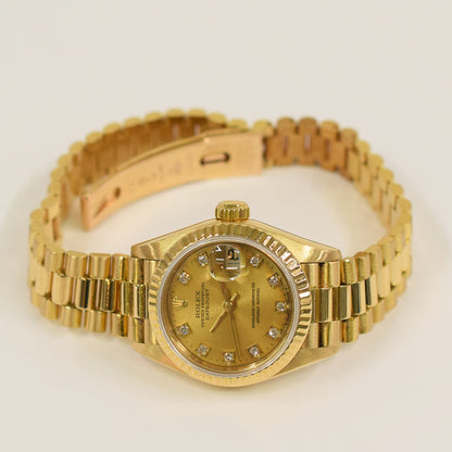 Rolex Datejust 26mm Champagne Diamond  Dial 69178G (1992)